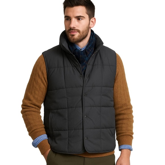 LL Bean Quilted Puffer Vest Men's XL Goose Down Outdoor Cold Weather Utility - Picture 1 of 7